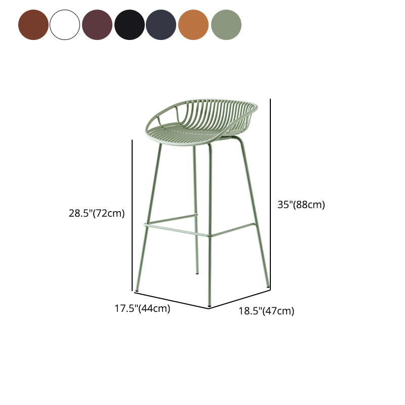 Modern Armless Backrest Counter Stool Iron Cashier Bar Stool with Seat and Pedal