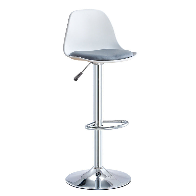 Contemporary Style Liftable Bar-stool Plastic Counter Bar Stool with Metal Legs