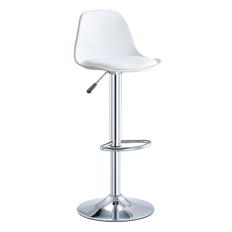 Contemporary Style Liftable Bar-stool Plastic Counter Bar Stool with Metal Legs