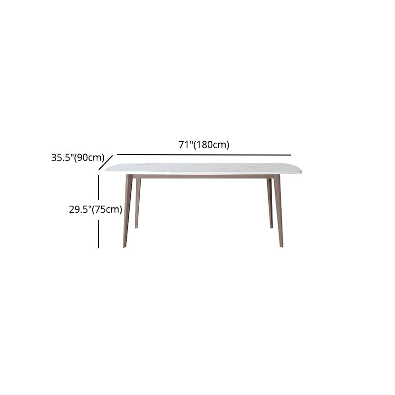 Nordic Dining Set 1/4/5 Pieces Sintered Stone Dining Table with Leather Chairs