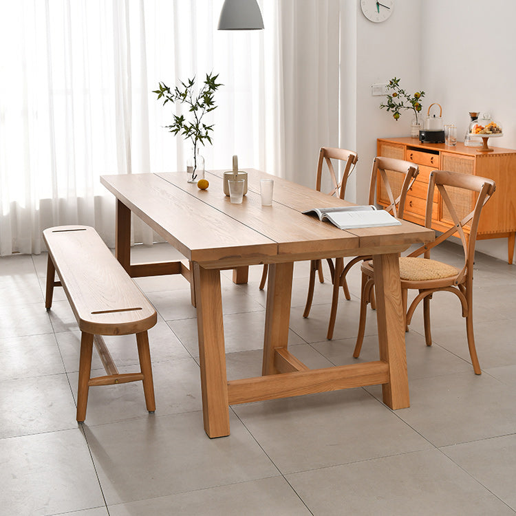 Modern 1/2/4/5 Pieces Dining Bench Set Rectangle Pine Wood Dining Table for Kitchen