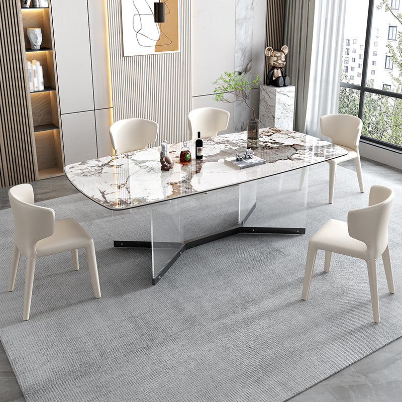 Contemporary 1/4/5/6/7 Pieces Dining Set Trestle Table Table Set for Home Use