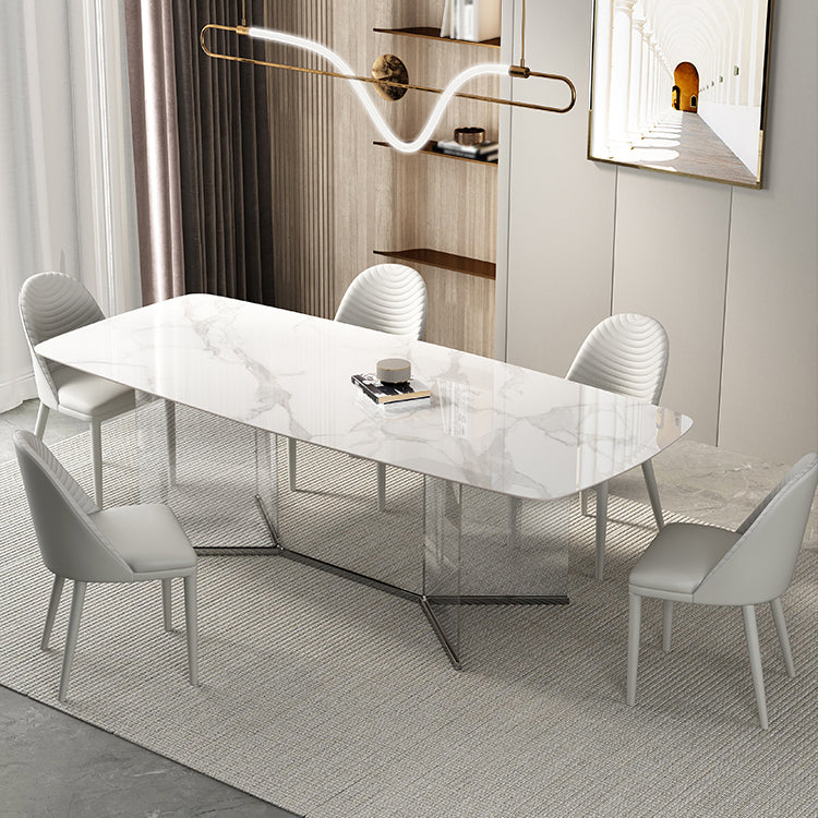 Modern 1/3/4/5/6 Pieces Dining Set Rectangle Sintered Stone Dining Table Set