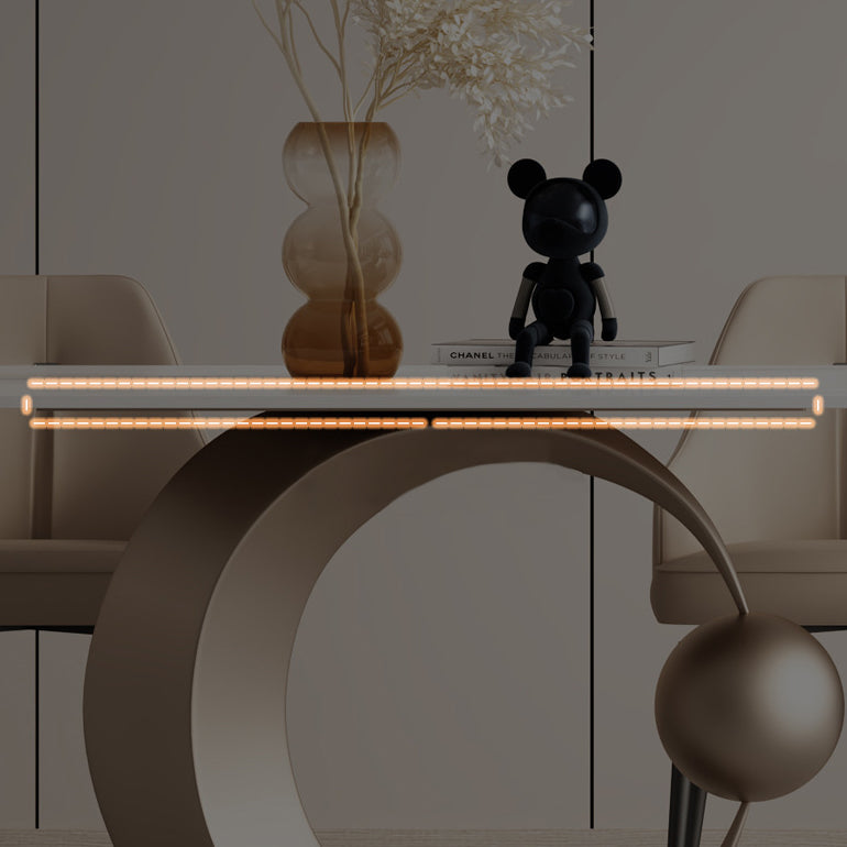Luxury 1/3/4/6/7 Pieces Dining Set Sintered Stone Dining Table with Leather Chairs