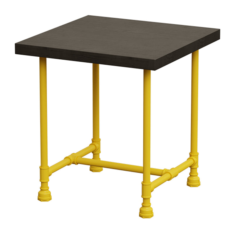 Industrial Style Dining Table Solid Wood Dining Table with Trestle Base