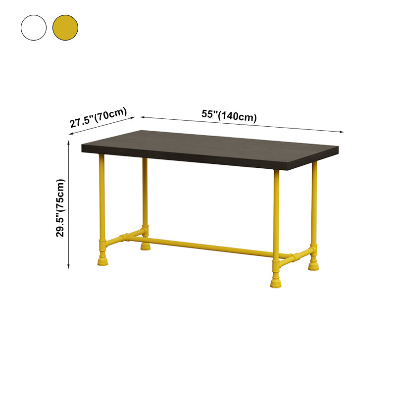 Industrial Style Dining Table Solid Wood Dining Table with Trestle Base