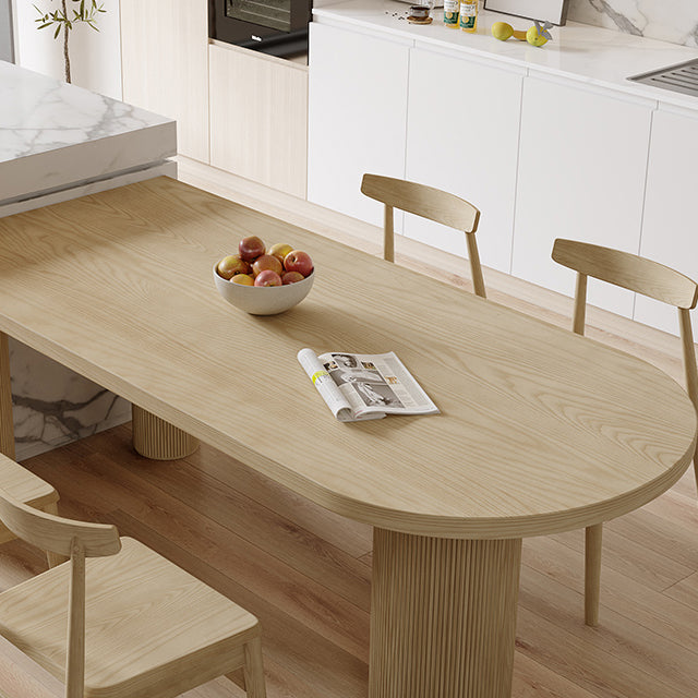 Irregular Shape Pine Wood Table for Restaurant Nature Island Table with 3 Legs