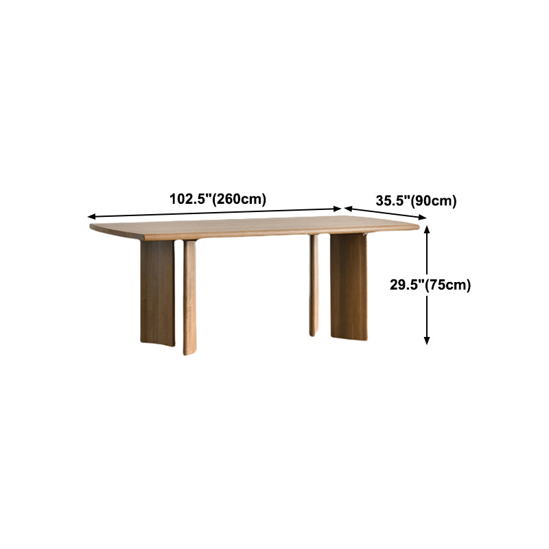 Rectangle Pine Wood Table Modern Dining Table with 4 Legs for Restaurant