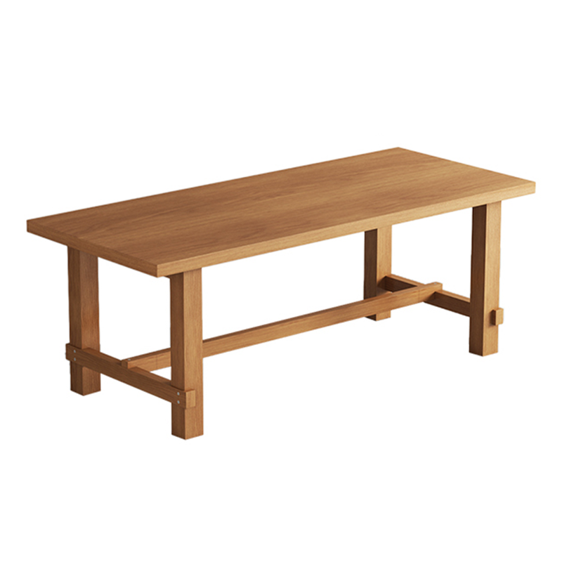 Modern Ash Wood Table for Restaurant Rectangle Dining Table with Trestle Base