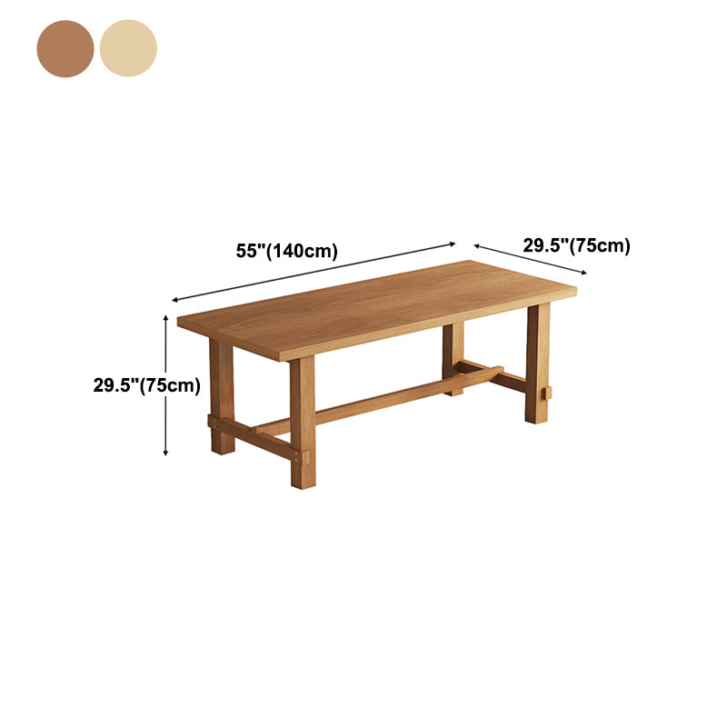 Modern Ash Wood Table for Restaurant Rectangle Dining Table with Trestle Base