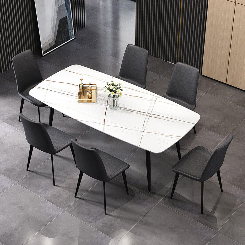 Rectangle Stone Top Dining Table Contemporary Dining Table with 4 Legs