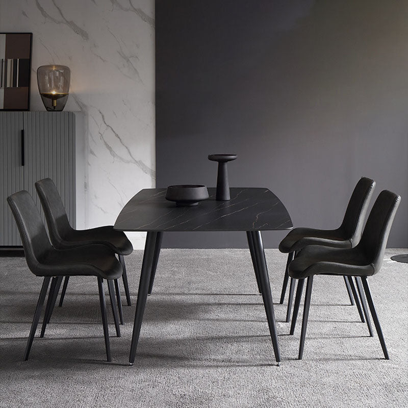 Rectangle Stone Top Dining Table Contemporary Dining Table with 4 Legs