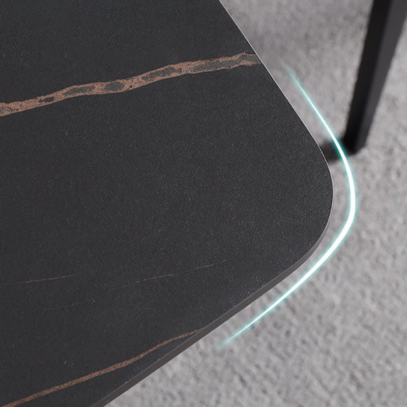Rectangle Stone Top Dining Table Contemporary Dining Table with 4 Legs