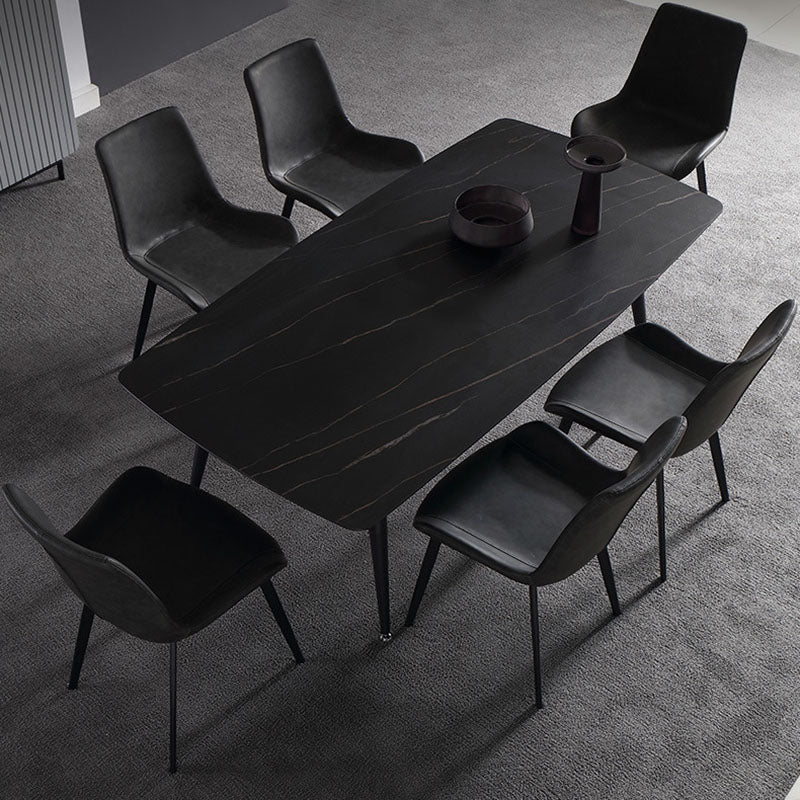 Rectangle Stone Top Dining Table Contemporary Dining Table with 4 Legs