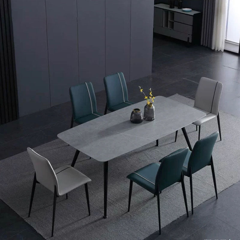 Rectangle Stone Top Dining Table Contemporary Dining Table with 4 Legs
