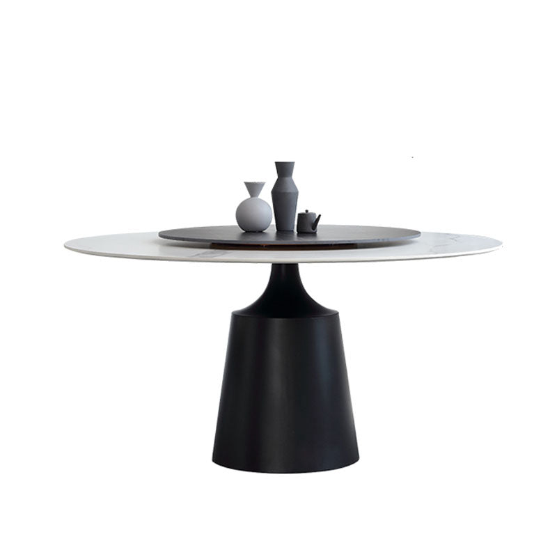 Modern Sintered Stone Dining Table Round Dining Room Table with Pedestal Base