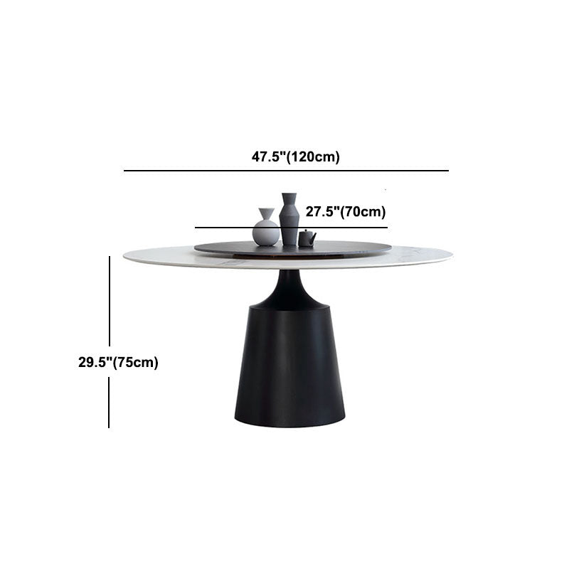 Modern Sintered Stone Dining Table Round Dining Room Table with Pedestal Base