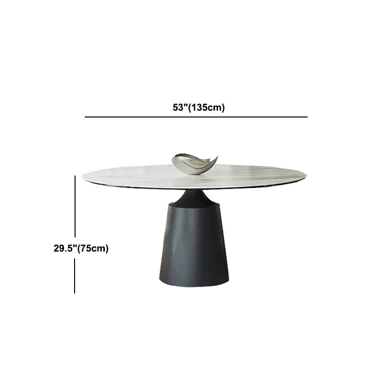Modern Sintered Stone Dining Table Round Dining Room Table with Pedestal Base