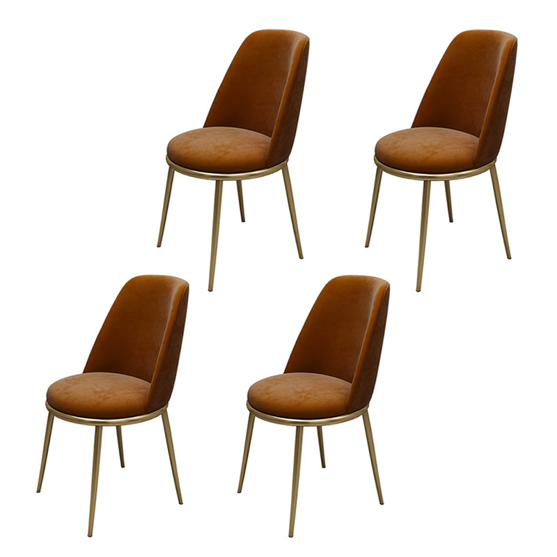 Armless Dining Chairs Glam Style Velvet Side Chairs for Dining Room