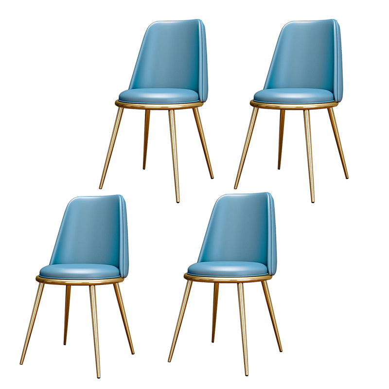 Glam Style Side Chair Parsons Indoor Dining Chair with Gold Legs