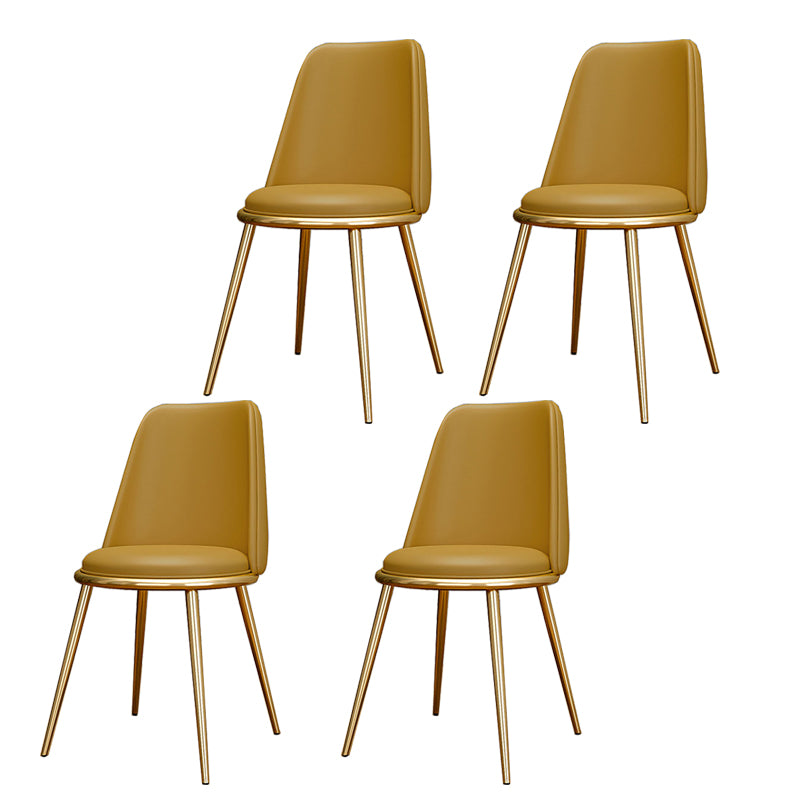 Glam Style Side Chair Parsons Indoor Dining Chair with Gold Legs
