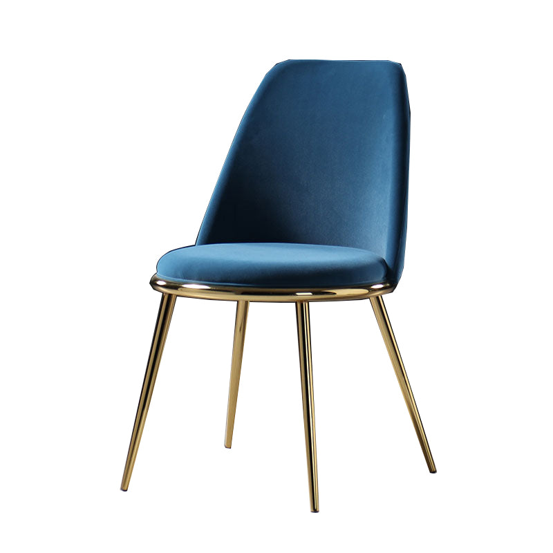 Glam Style Side Chair Parsons Indoor Dining Chair with Gold Legs