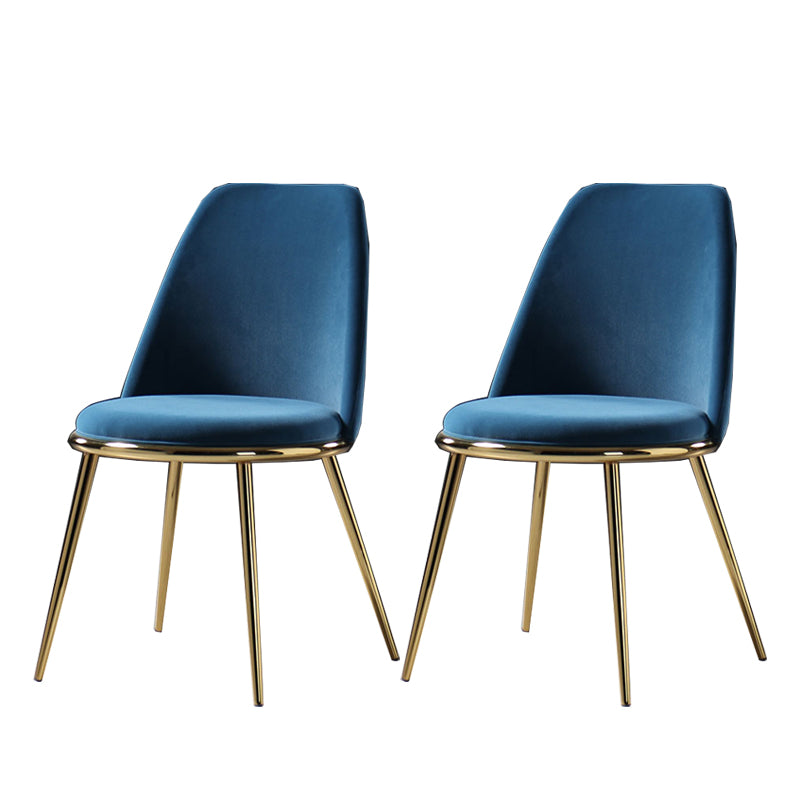 Glam Style Side Chair Parsons Indoor Dining Chair with Gold Legs