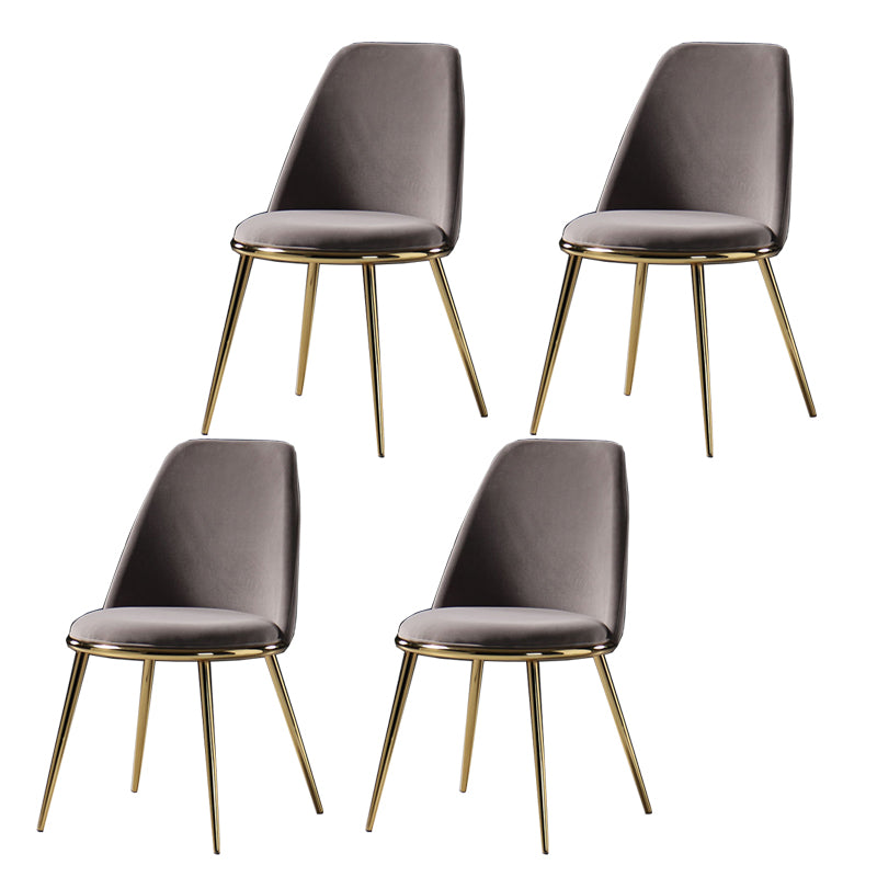 Glam Style Side Chair Parsons Indoor Dining Chair with Gold Legs