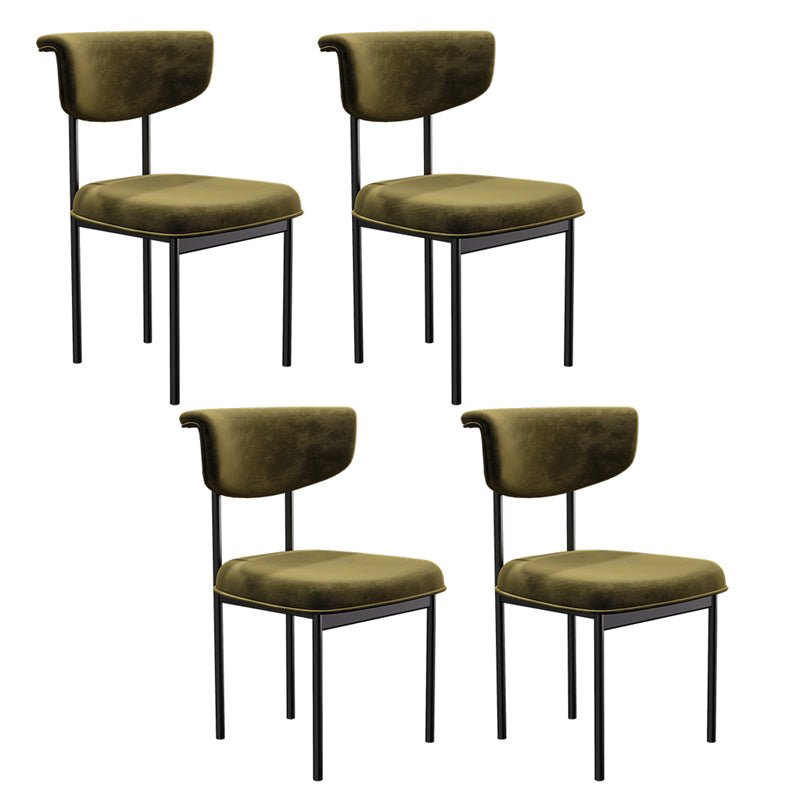 Modern Upholstered Side Chair Open Back Dining Room Chair for Indoor