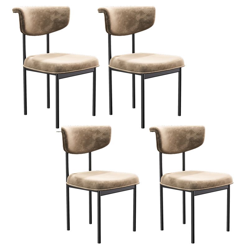 Modern Upholstered Side Chair Open Back Dining Room Chair for Indoor