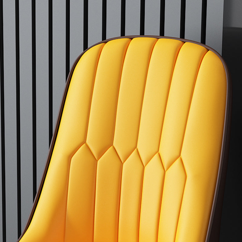 Glam Style Parsons Side Chair Faux Leather Indoor Dining Chair