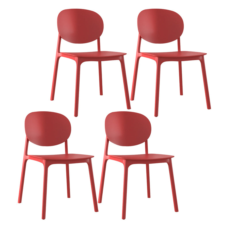 Plastic Contemporary Kitchen Dining Chair Armless Open Back Chair