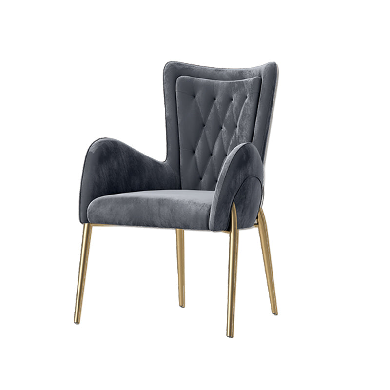 Glam Style Dining Arm Chair Upholstered Dining Chair for Dining Room