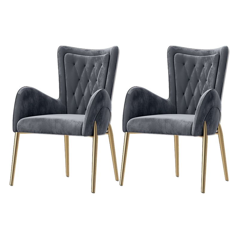Glam Style Dining Arm Chair Upholstered Dining Chair for Dining Room