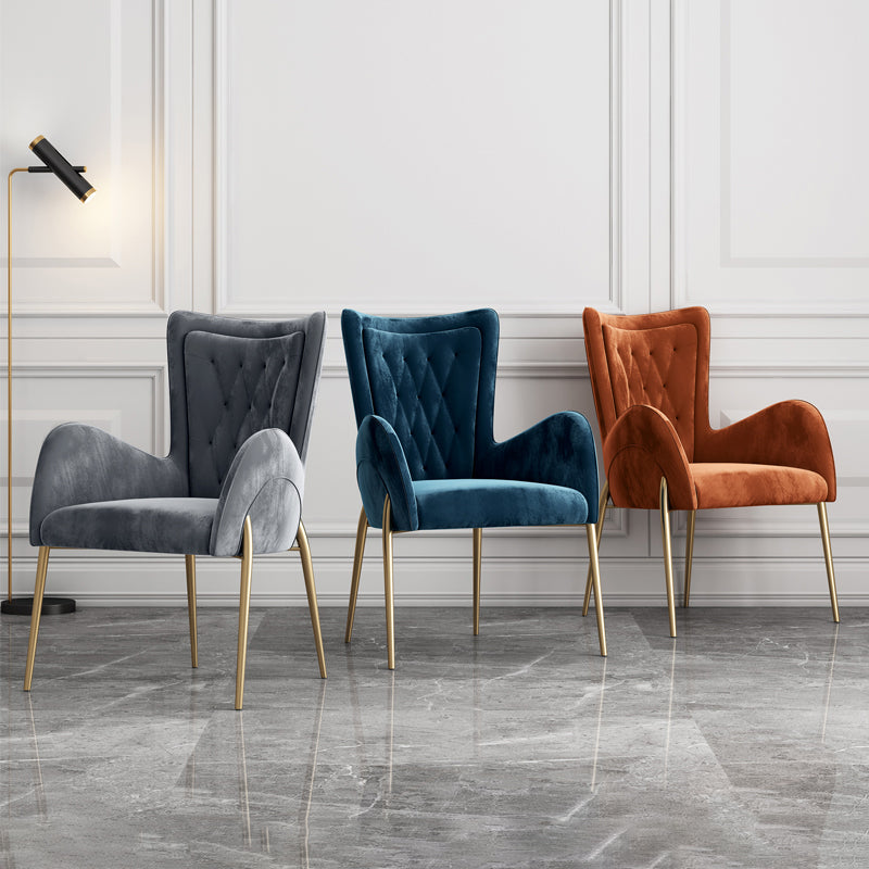 Glam Style Dining Arm Chair Upholstered Dining Chair for Dining Room