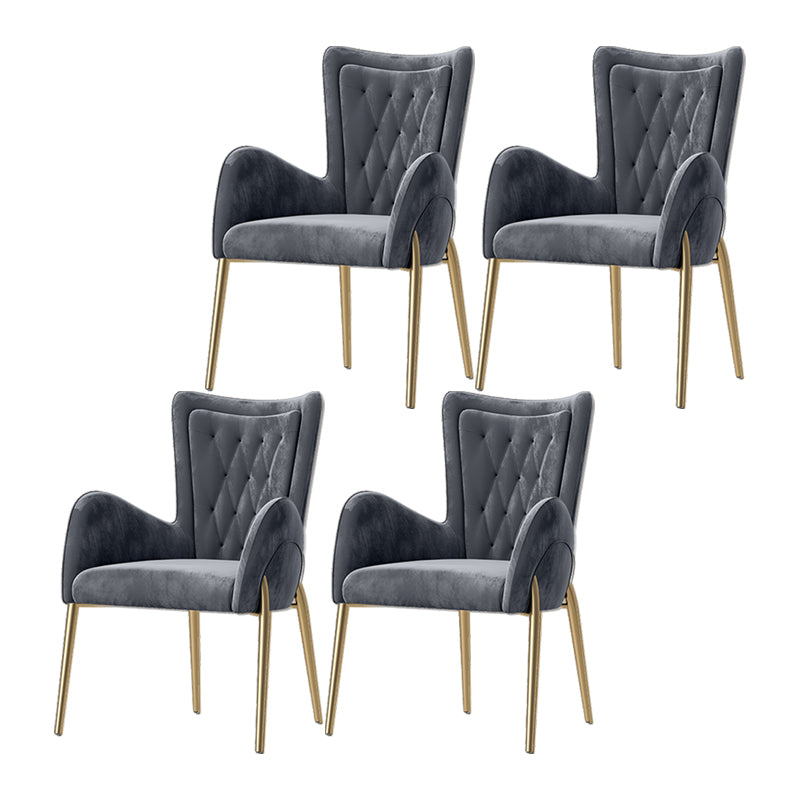 Glam Style Dining Arm Chair Upholstered Dining Chair for Dining Room