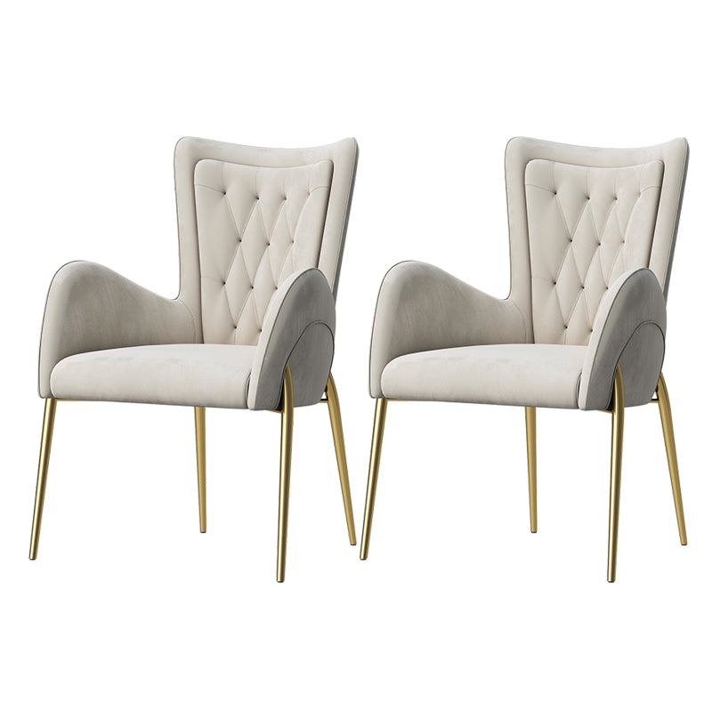 Glam Style Dining Arm Chair Upholstered Dining Chair for Dining Room