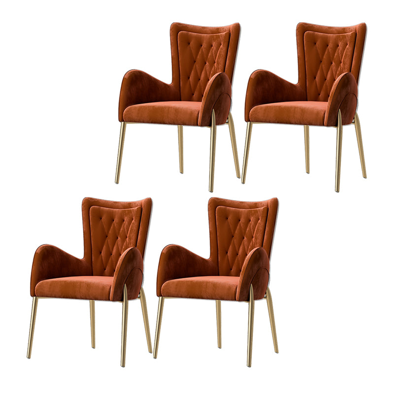 Glam Style Dining Arm Chair Upholstered Dining Chair for Dining Room