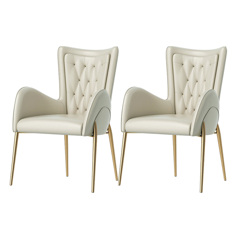 Glam Style Dining Arm Chair Upholstered Dining Chair for Dining Room