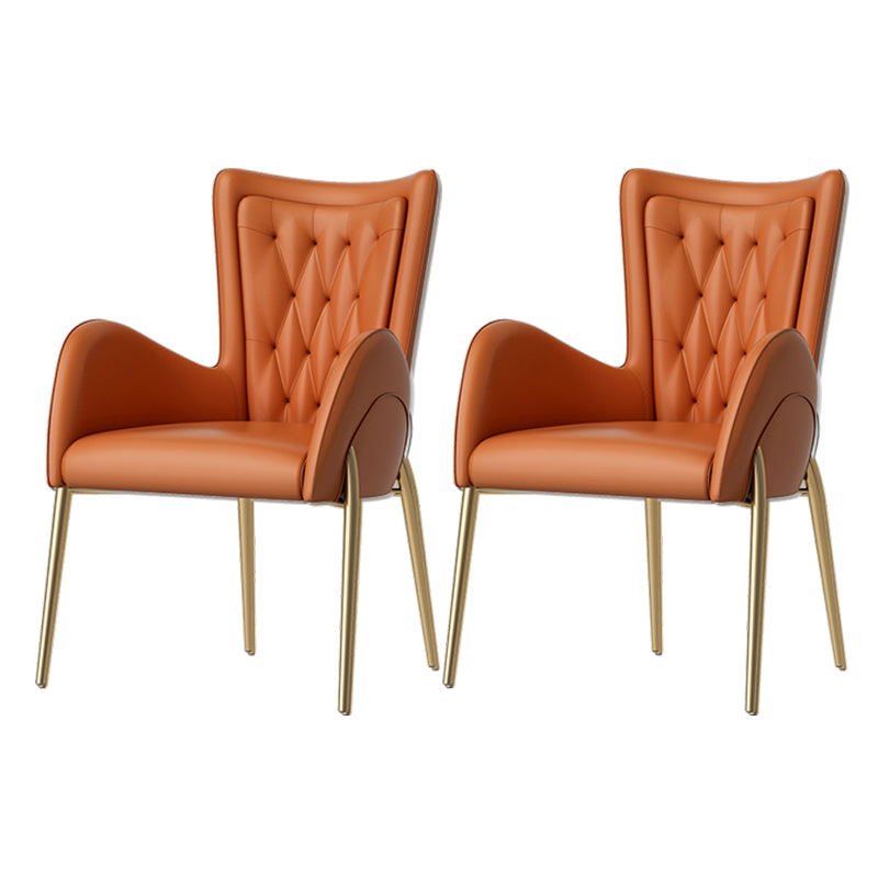 Glam Style Dining Arm Chair Upholstered Dining Chair for Dining Room