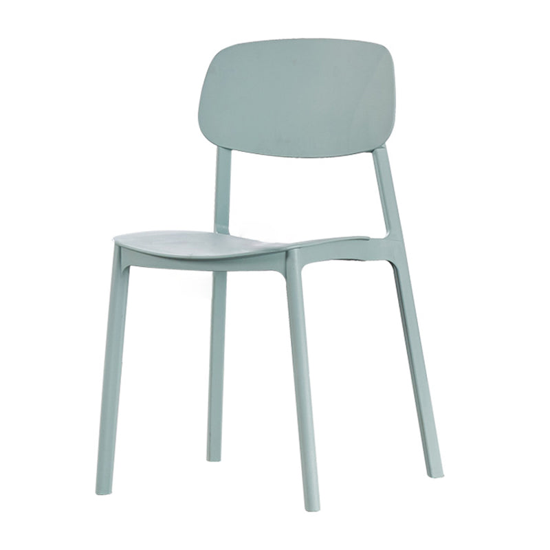 Scandinavian Plastic Kitchen Dining Chair Armless Open Back Chair