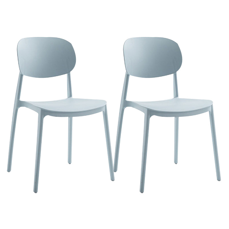 Scandinavian Plastic Kitchen Dining Chair Armless Open Back Chair