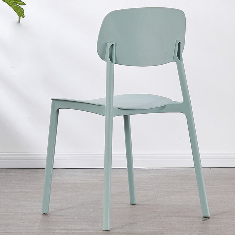 Scandinavian Plastic Kitchen Dining Chair Armless Open Back Chair