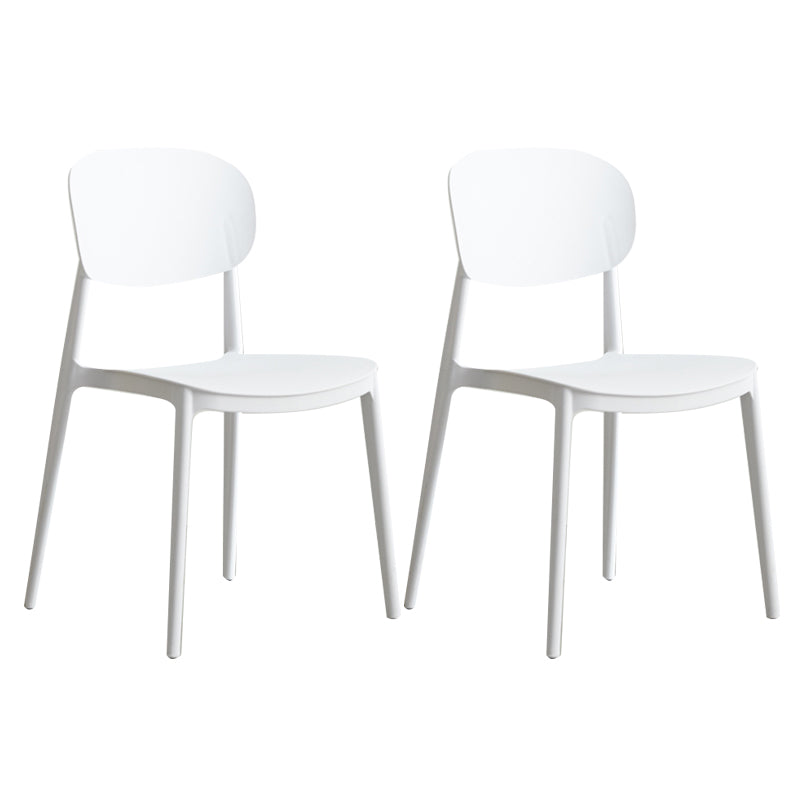 Scandinavian Plastic Kitchen Dining Chair Armless Open Back Chair