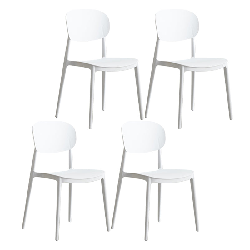 Scandinavian Plastic Kitchen Dining Chair Armless Open Back Chair