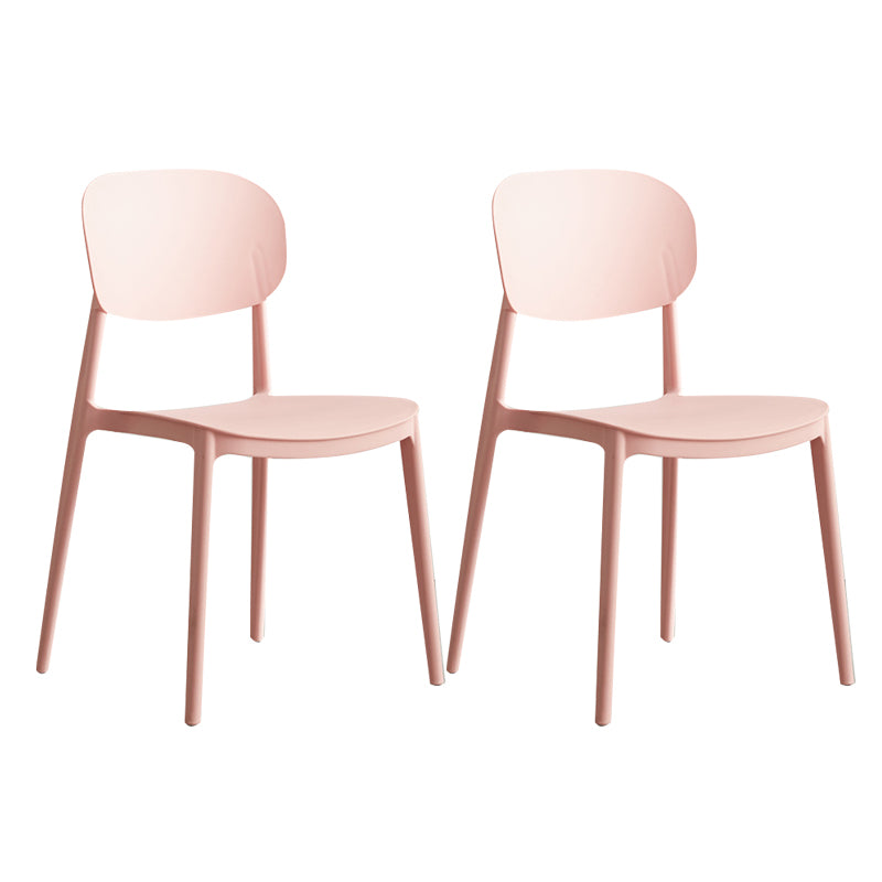 Scandinavian Plastic Kitchen Dining Chair Armless Open Back Chair