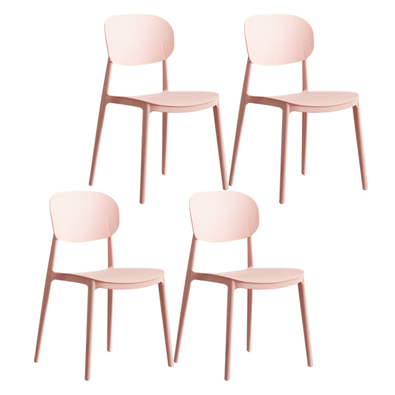 Scandinavian Plastic Kitchen Dining Chair Armless Open Back Chair