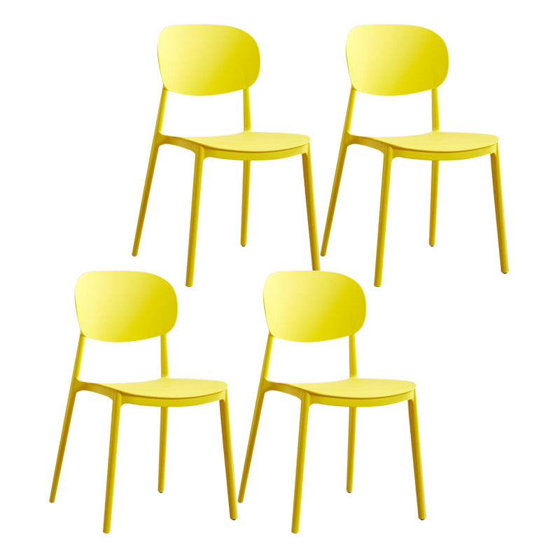 Scandinavian Plastic Kitchen Dining Chair Armless Open Back Chair