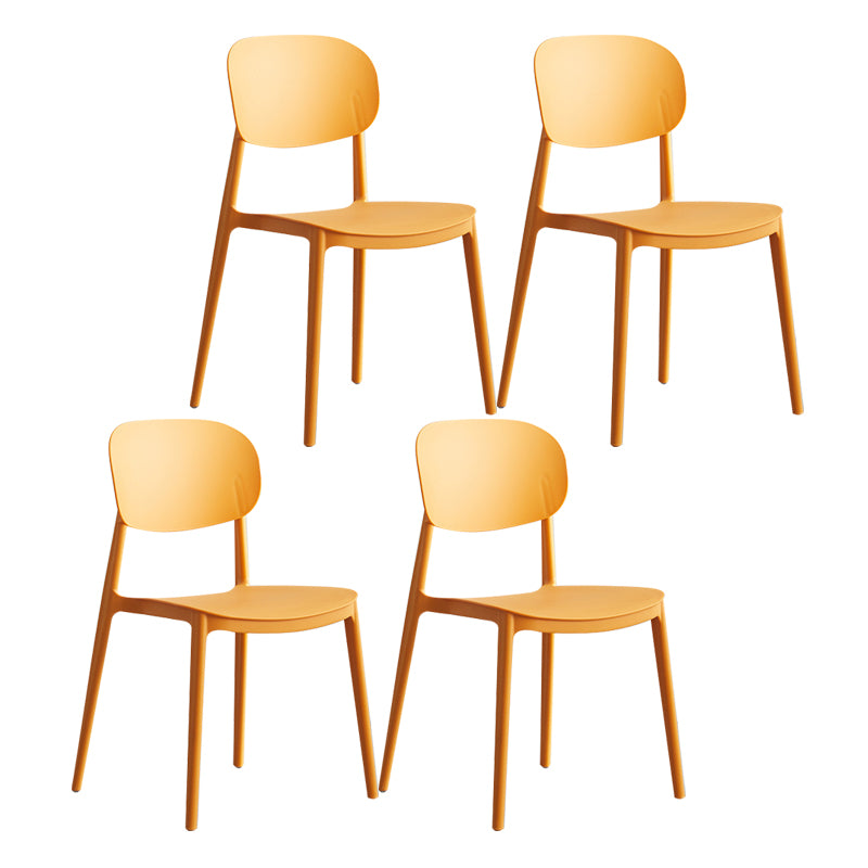 Scandinavian Plastic Kitchen Dining Chair Armless Open Back Chair