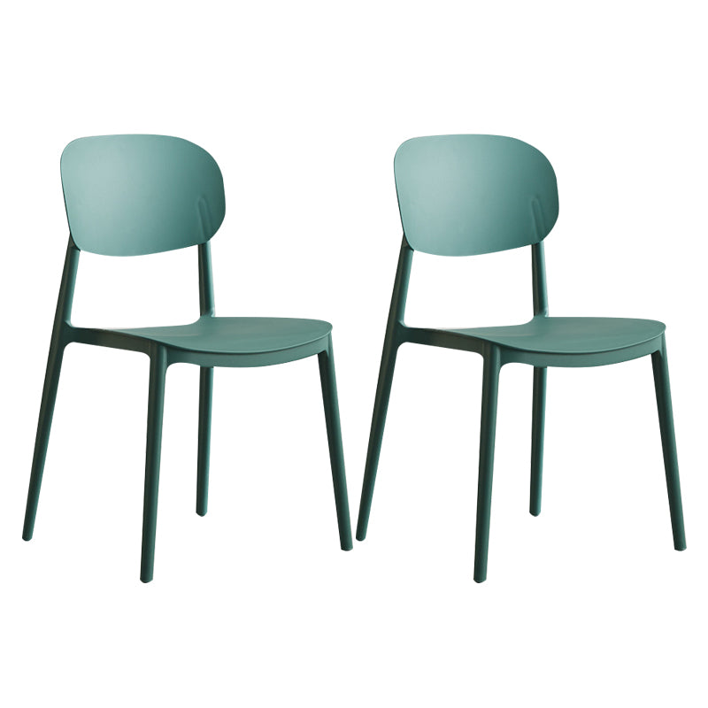 Scandinavian Plastic Kitchen Dining Chair Armless Open Back Chair